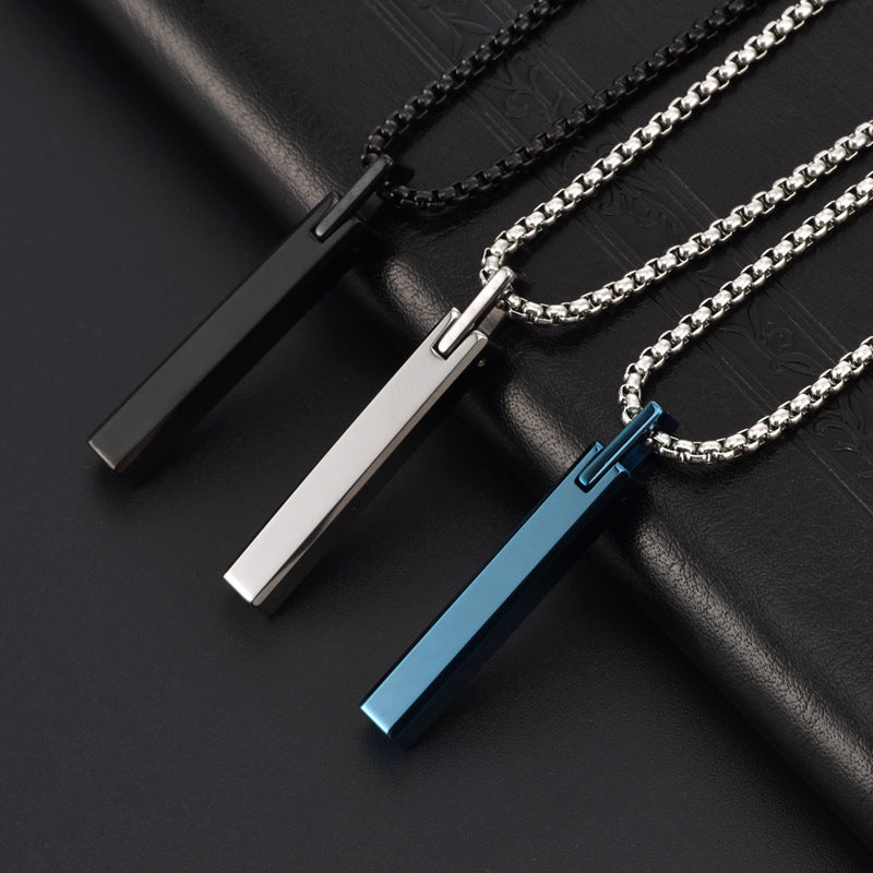 Collar Geométrico Minimalista para Hombre de Acero Inoxidable – Estilo Moderno y Elegante